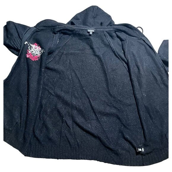 Torrid Women Sweater 4X Black Graphic Cardigan Full Zip Skull Rose Indie Sleaze - Picture 6 of 11